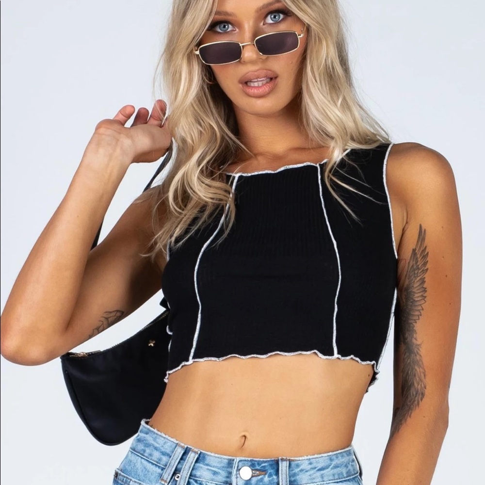 PRINCESS POLLY black and white crista tank